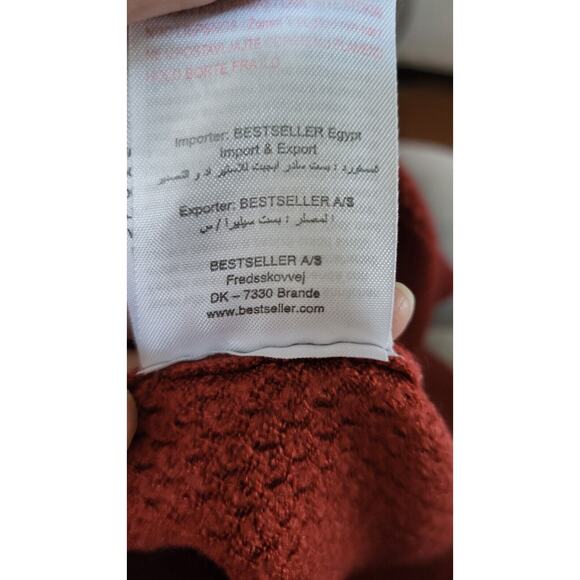 Jacqueline De Yong Women Burnt Orange Sweater Size Medium - Picture 12 of 13